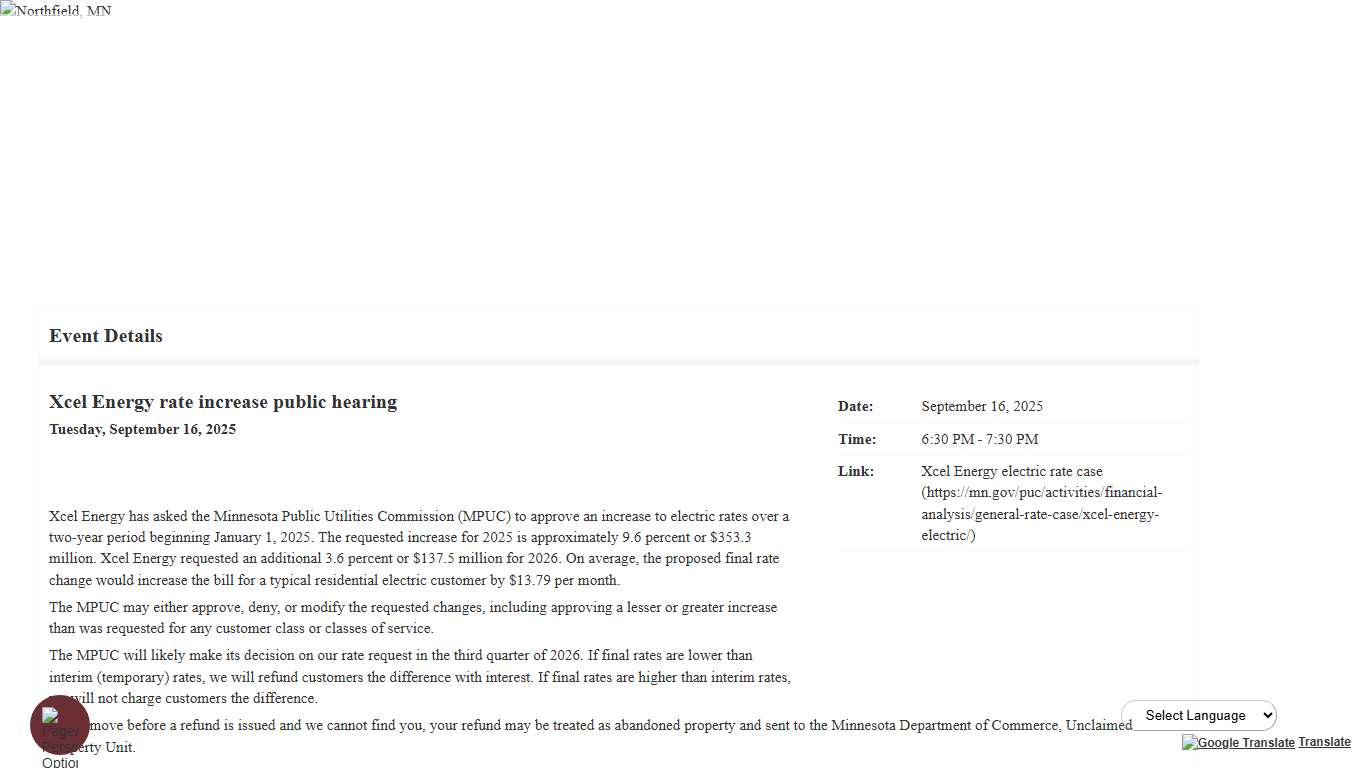 Calendar • Northfield, MN • CivicEngage