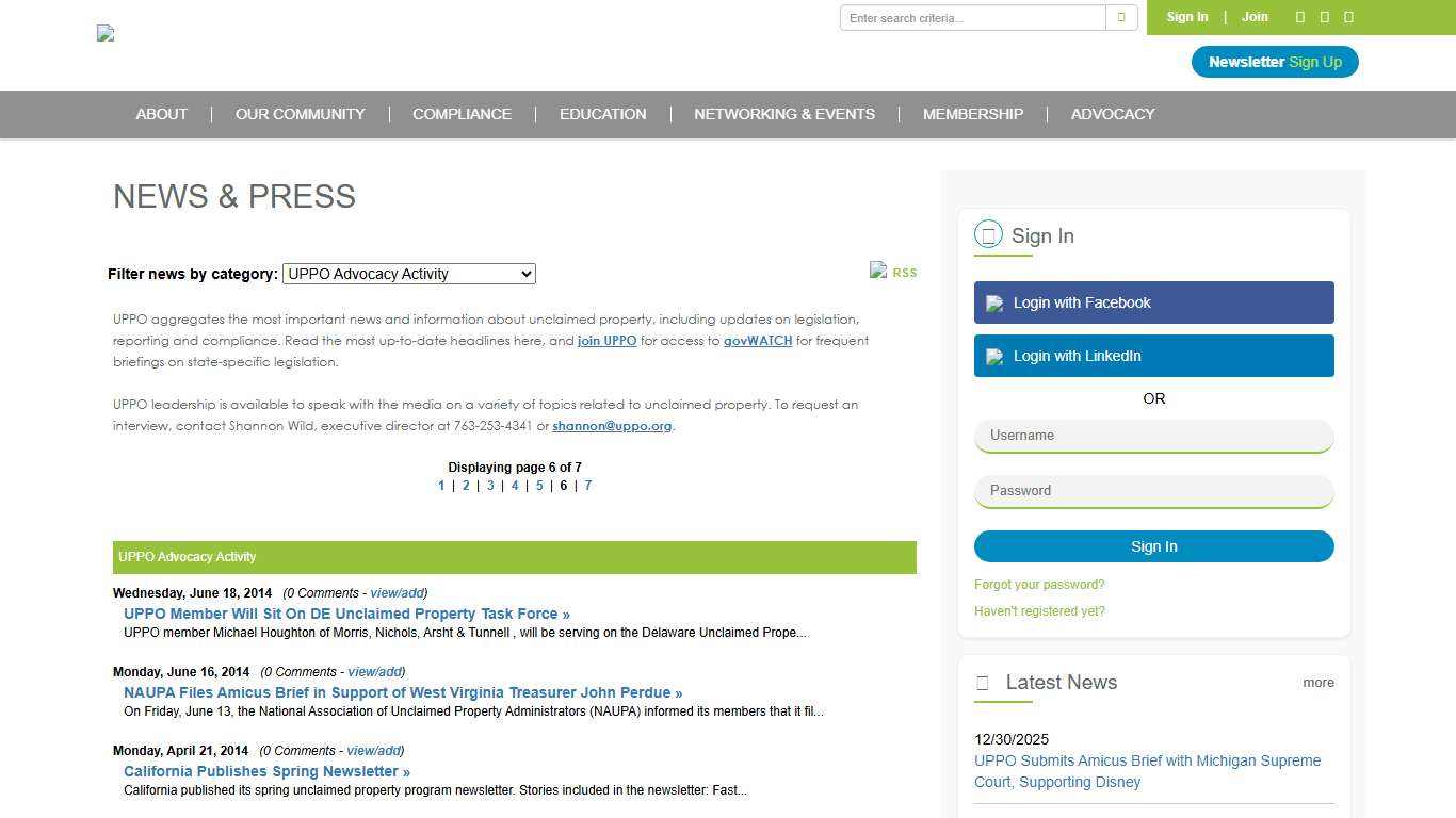 News & Press - Unclaimed Property Professionals Organization